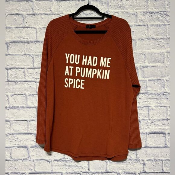 Modern canvas You had me at pumpkin spice long sleeve top - Picture 1 of 9